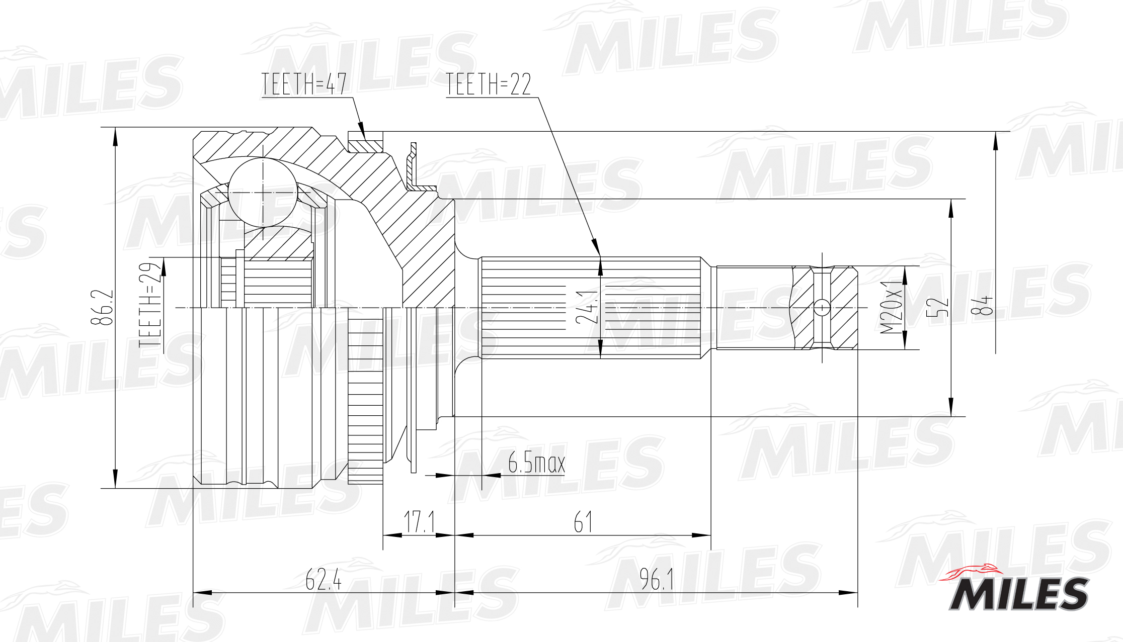 ШРУС наружный MILES GA20050 preview 1
