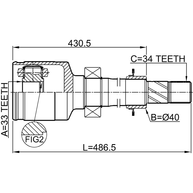 ШРУС ВНУТРЕННИЙ ПРАВЫЙ 33X40X34, шт preview 2