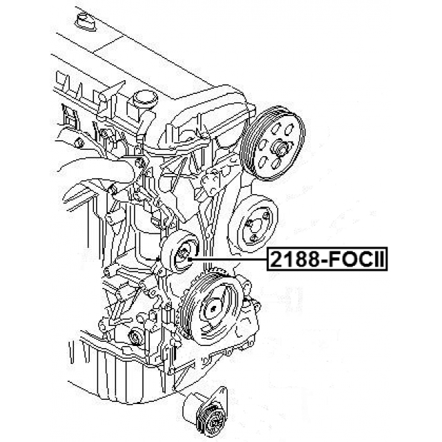 Ролик обводной приводного ремня (компл.) FORD Mondeo IV/Galaxy II/S-Max 1.8/2.0L+2.0TDCI FEBEST 2188-FOCII preview 2