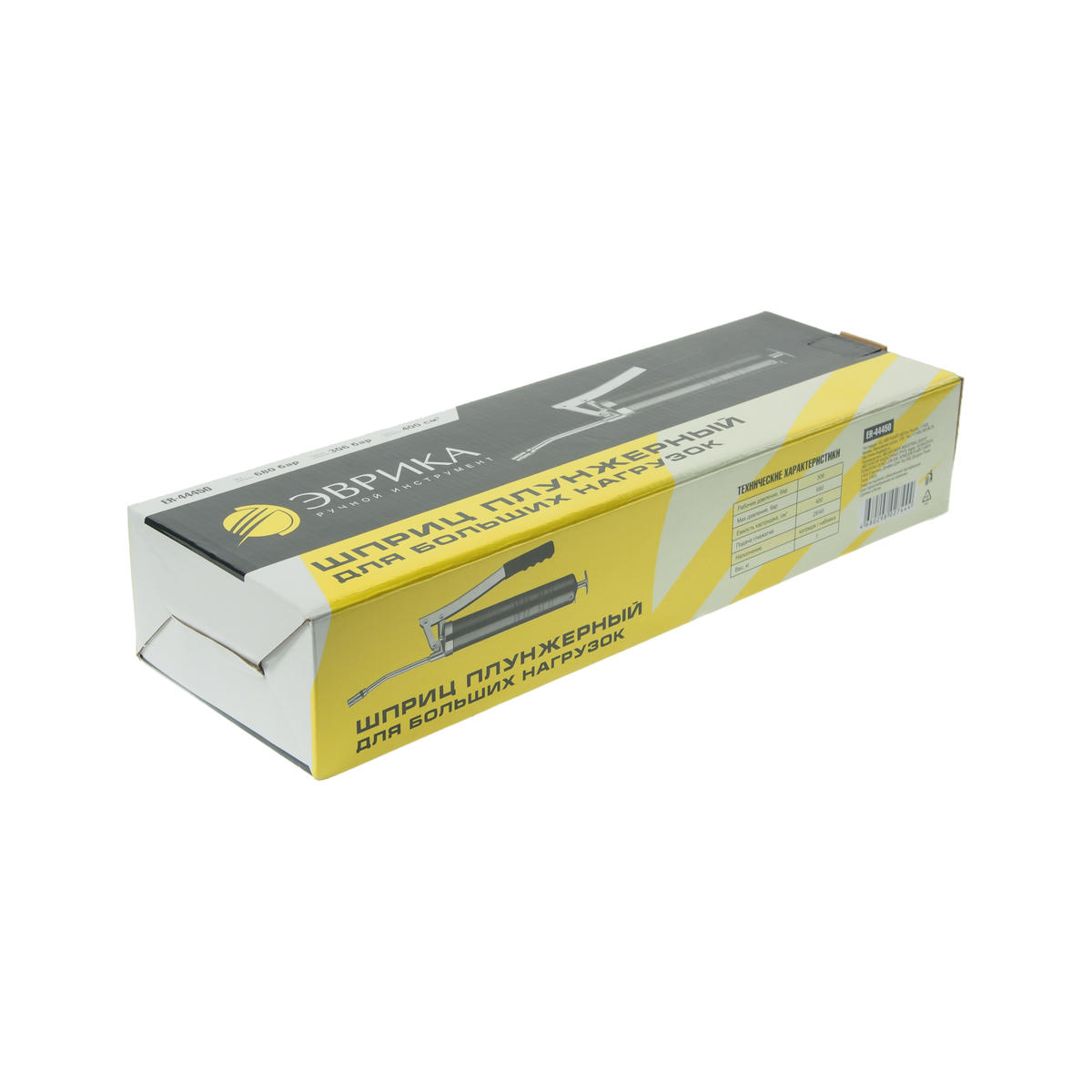 Шприц плунжерный для больших нагрузок (емкость 400см/кв, раб. давление:306бар, макс. 680бар) ЭВРИКА preview 1