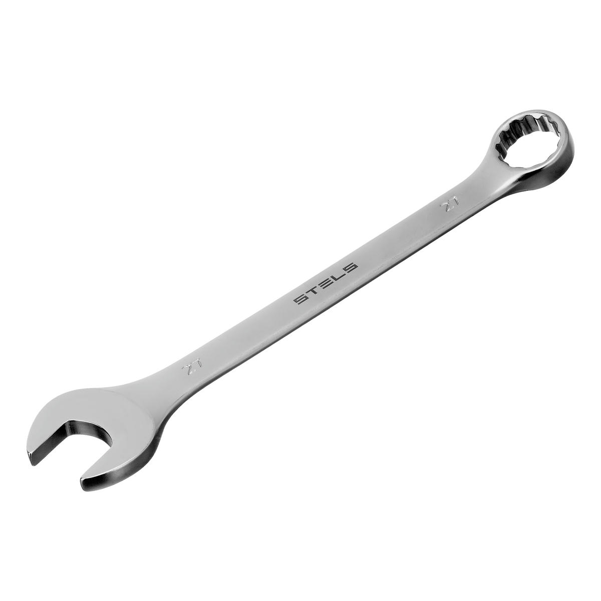Ключ комбинированный 27мм CrV, матовый хром// STELS preview 1