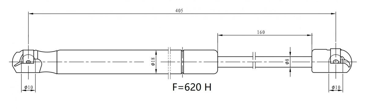 Упор газовый (амортизатор) для а/м Renault Duster (10-) (крышки багажника) (GS 0901) preview 3