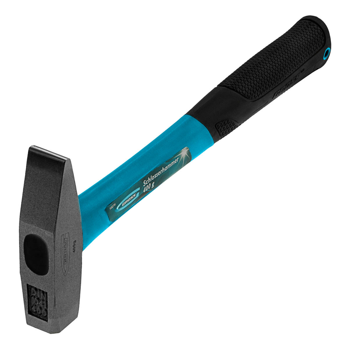 Молоток 400г слесарный квадратный боек, фибергласовая обрезиненная рукоятка GROSS preview 1