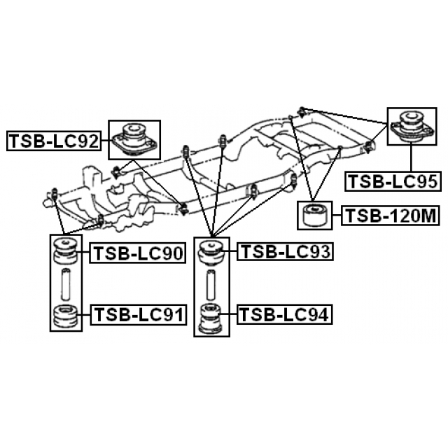 Подушка (опора эластичная) FEBEST TSB-LC91 preview 2 Подушка (опора эластичная) FEBEST TSB-LC91 preview 2