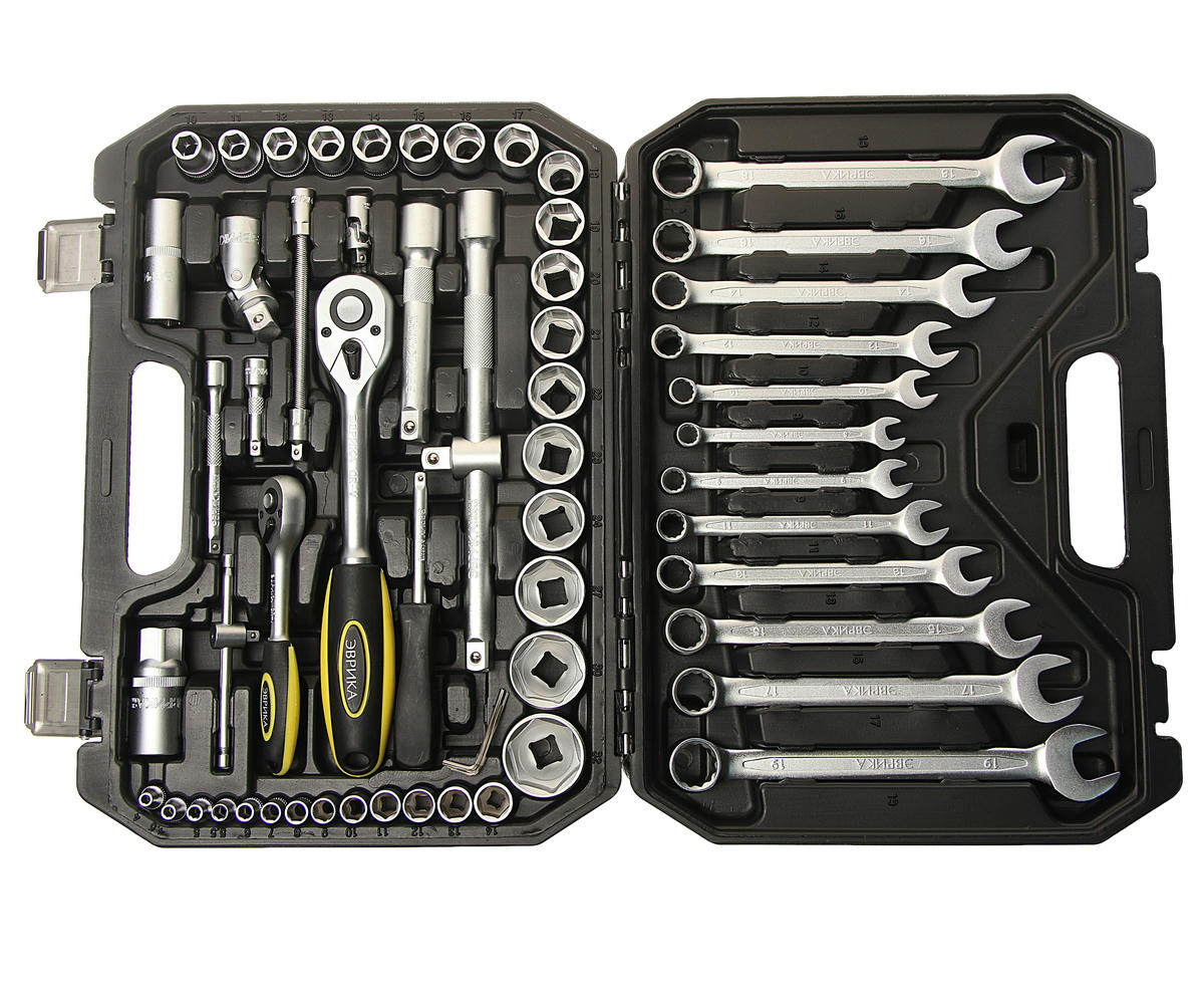 Набор инструмента 1/4" 1/2" 6-гр 61пр. ЭВРИКА preview 2