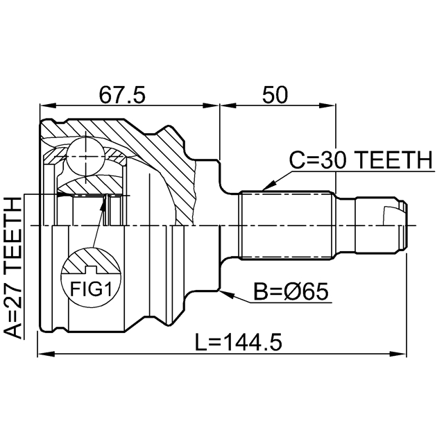 ШРУС наружный FEBEST 1910-X5 preview 2