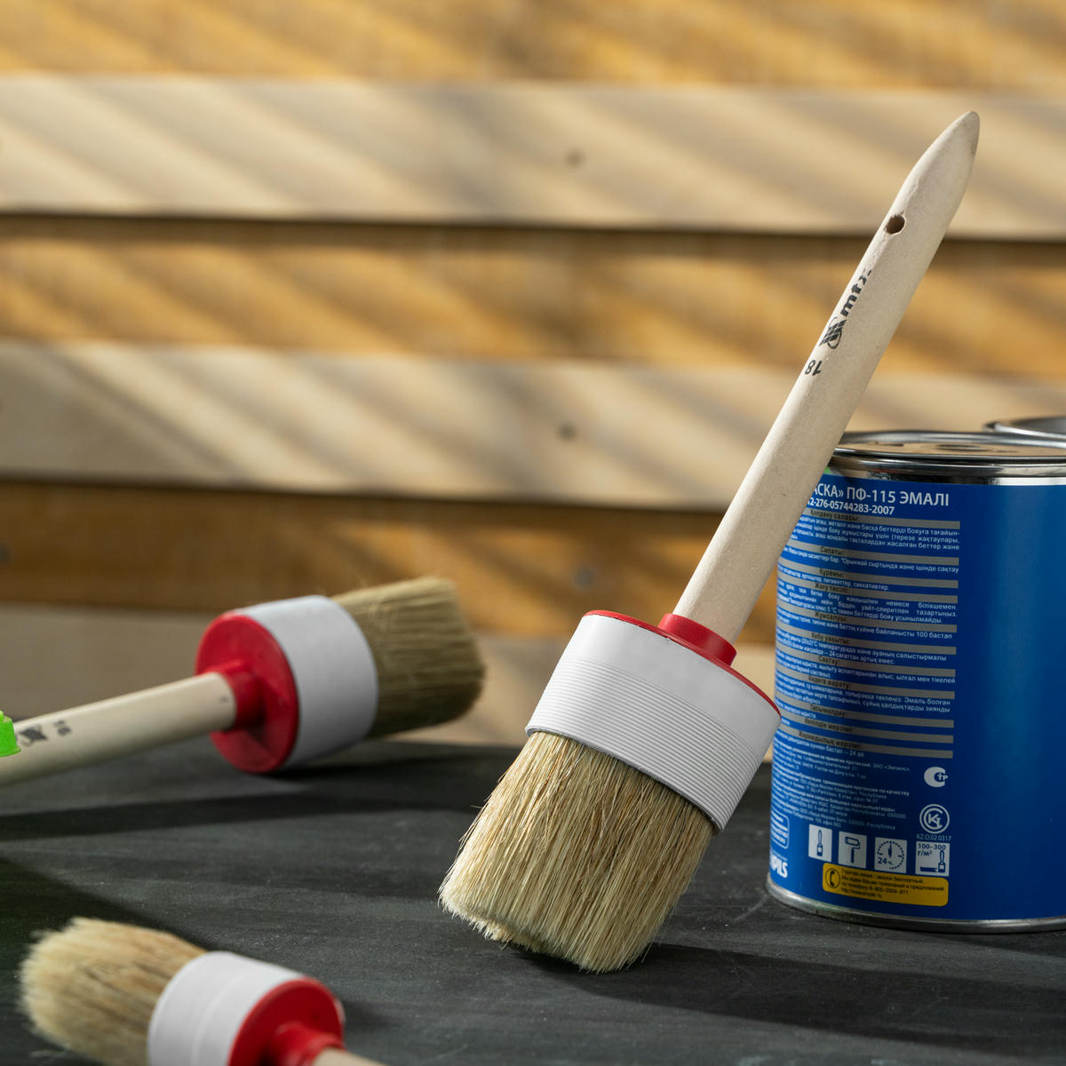 Кисть круглая № 18 (60 мм), натуральная щетина, деревянная ручка MATRIX preview 6