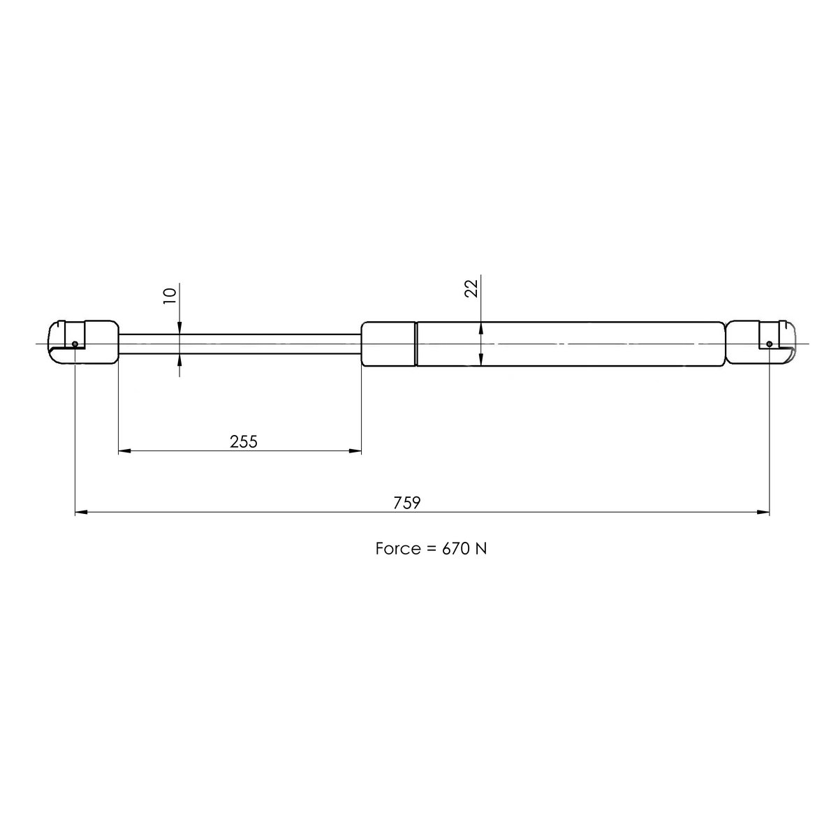 Газовый упор багажника TRIALLI GS 1018 preview 2