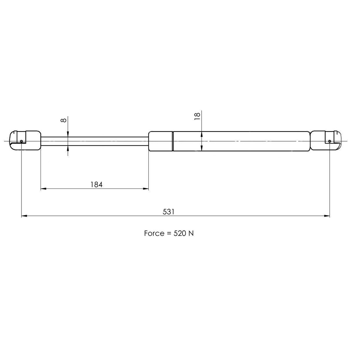 Упор газовый (амортизатор) для а/м VW Golf VII (12-) (крышки багажника) (GS 1815) preview 2