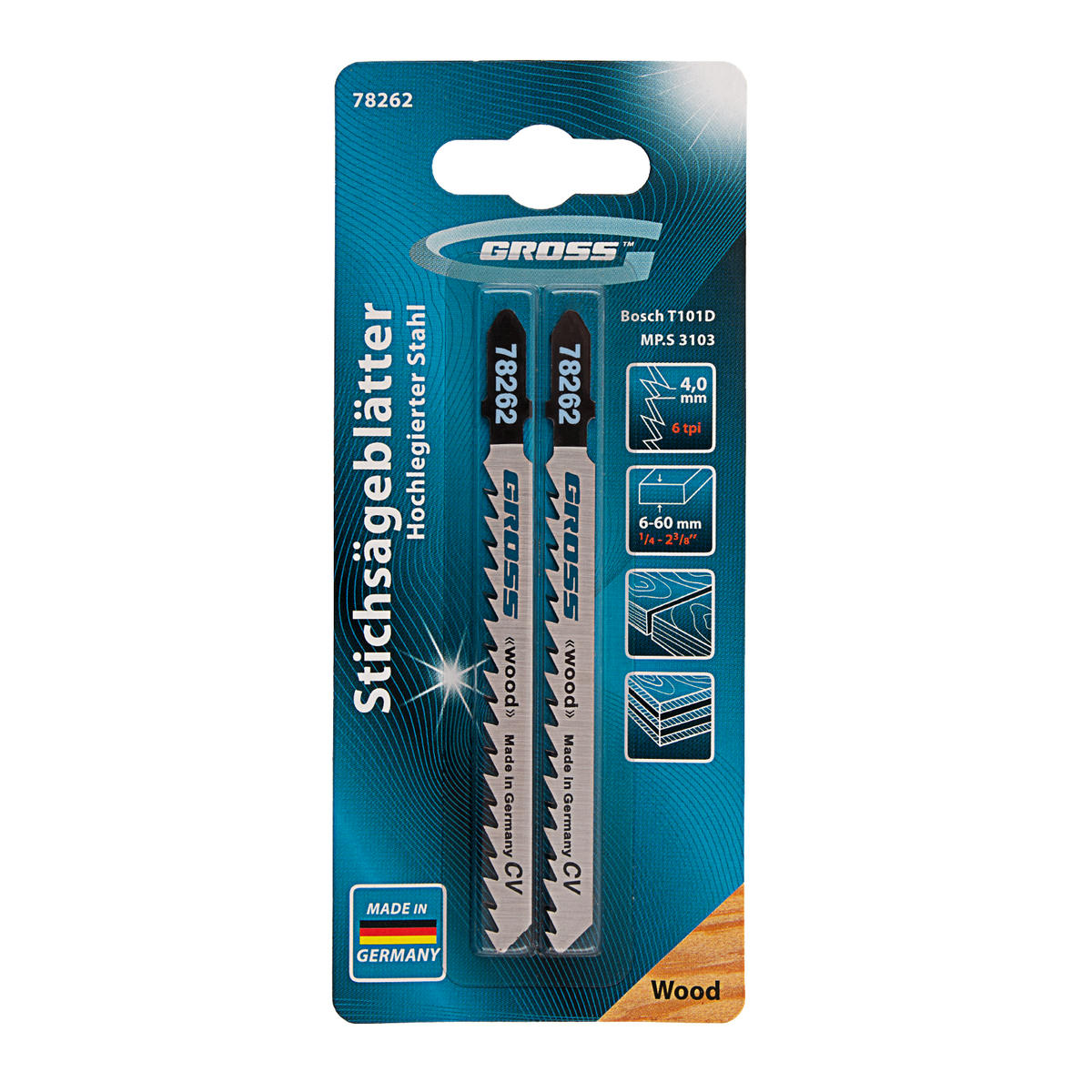 Полотна для электролобзика  по дереву, 2 шт. ( 3103 - T101D ) GROSS preview 4