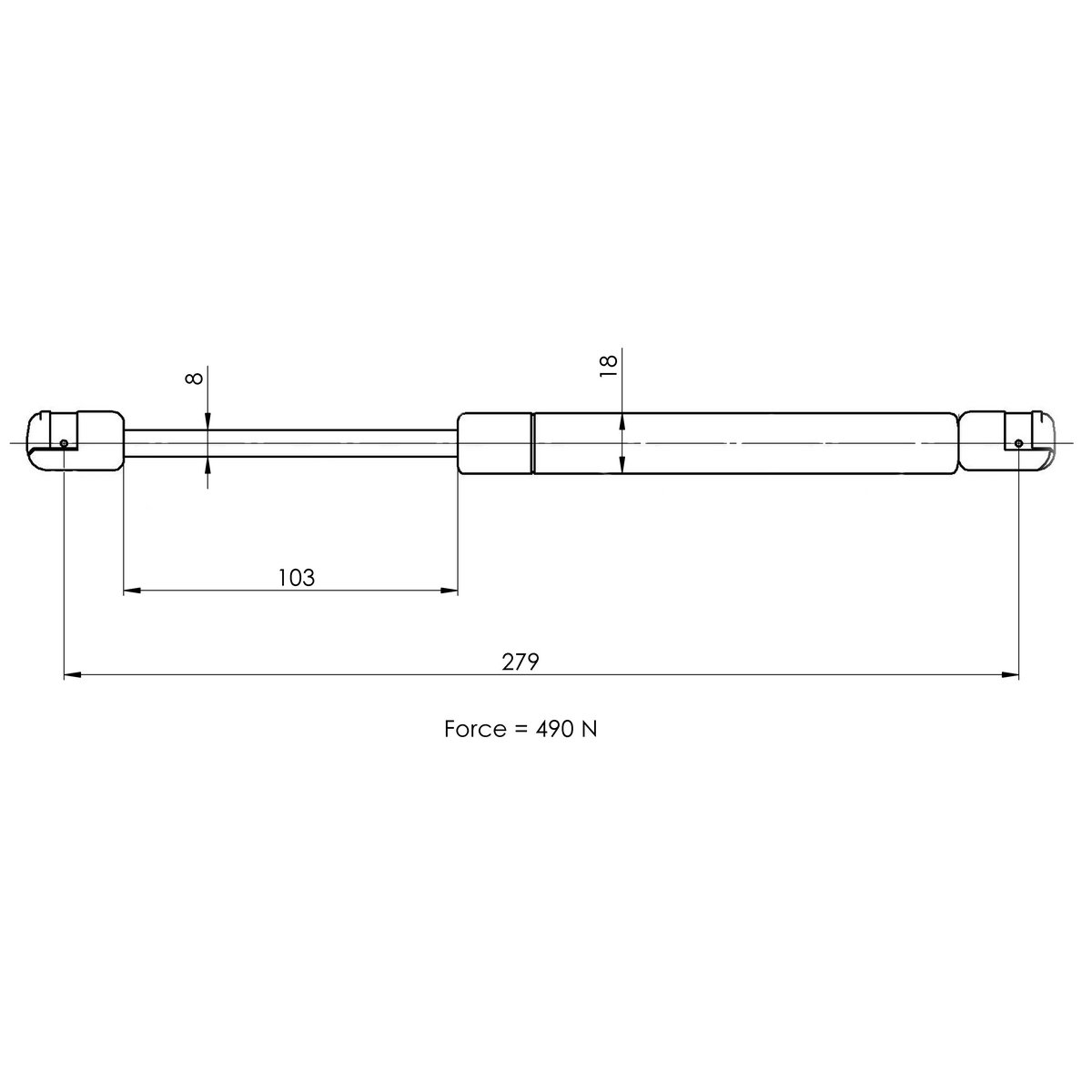 Газовый упор багажника TRIALLI GS 1808 preview 2