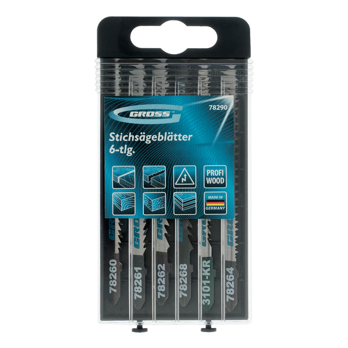Набор полотен для электролобзика по дереву, 6шт., Profi, пластиковый кейс // GROSS preview 7