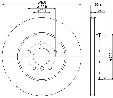 Диск торм. для а/м BMW 3 (F30) (11-)/4 (F32) (13-) зад. d=345 (M-Sport) (DF 210216) preview 3
