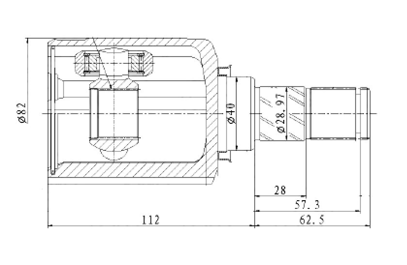 ШРУС для а/м Nissan X-Trail T32 (14-) 2.5i CVT 4WD (внутр. перед. лев.) (GO 1457) preview 3