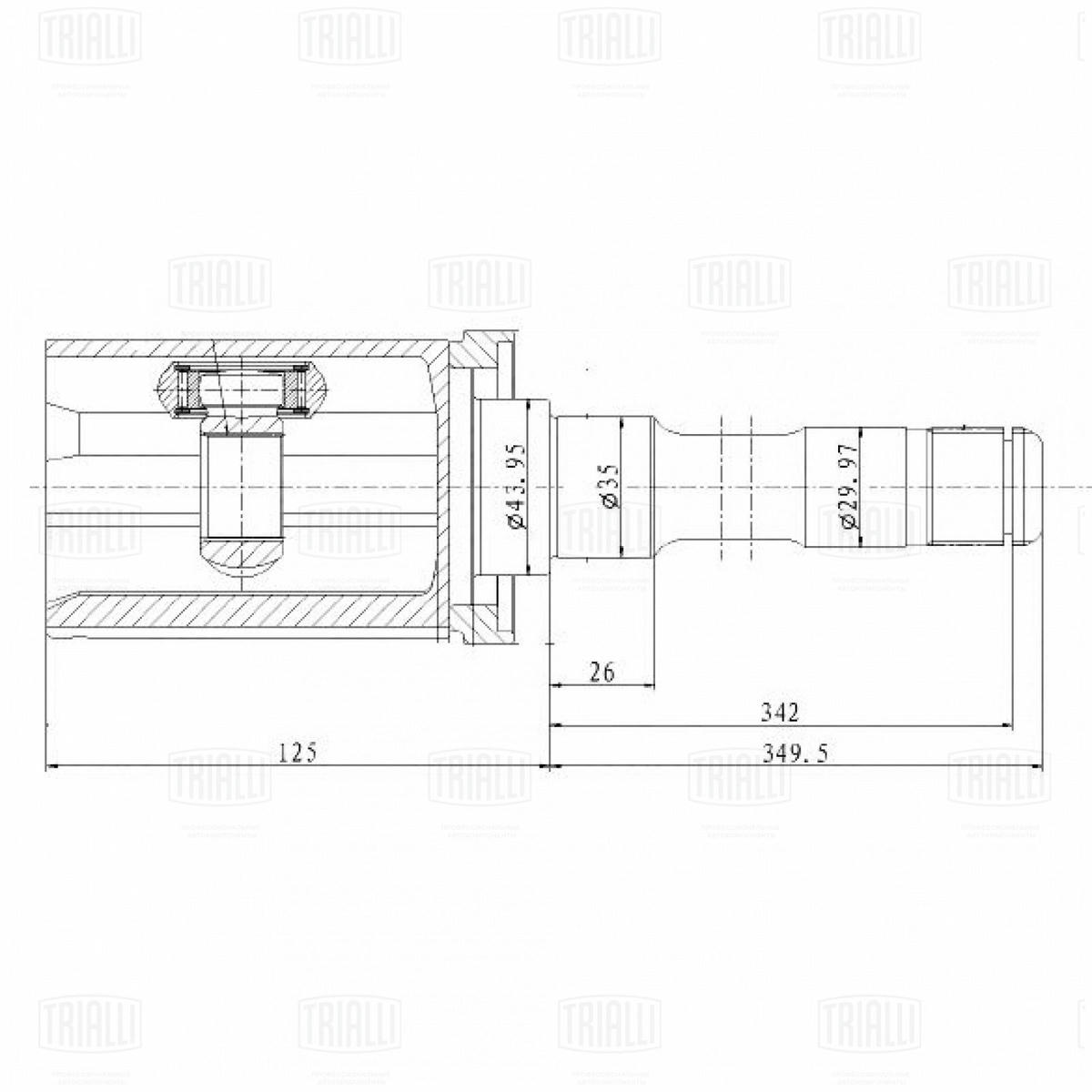 ШРУС для а/м BMW 3 F30/F35 (11-) (внутр. перед. прав.) (GO 2604) preview 3