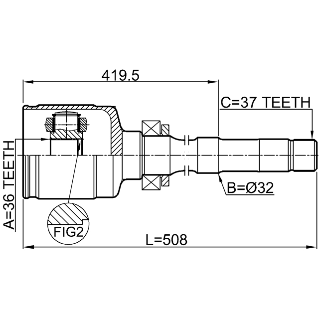 ШРУС ВНУТРЕННИЙ ПРАВЫЙ 36X32X37, шт preview 2