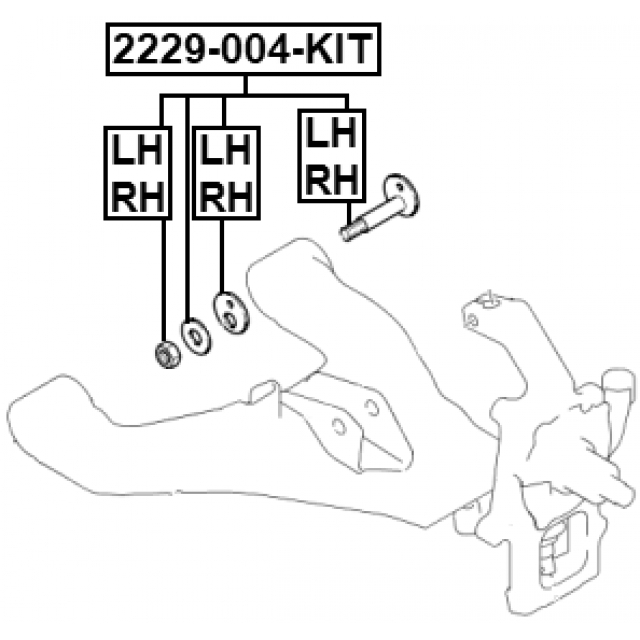 Болт с эксцентриком ремкомплект KIA MOHAVE (HM) 2016- FEBEST 2229-004-KIT preview 2