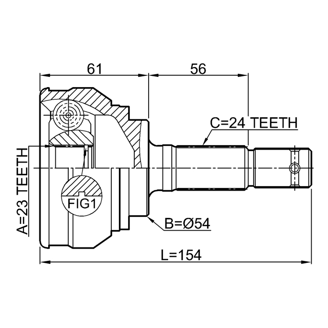 ШРУС НАРУЖНЫЙ 23X54X24, шт preview 2