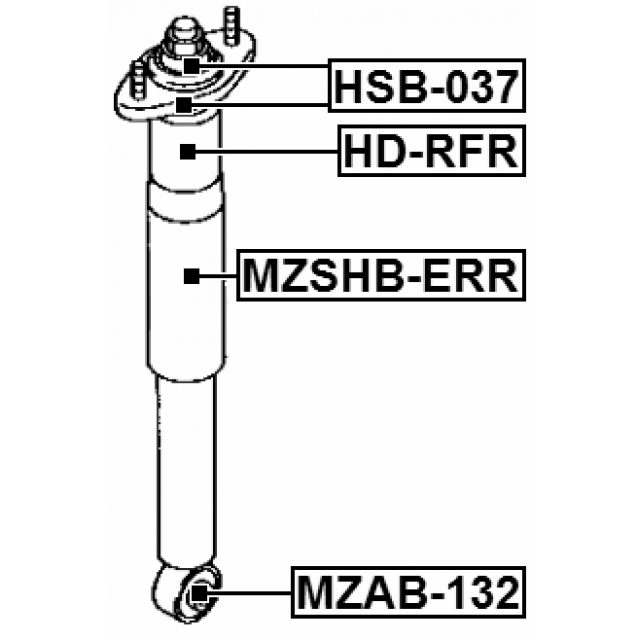 Сайлентблок амортизатора FEBEST MZAB-132 preview 2