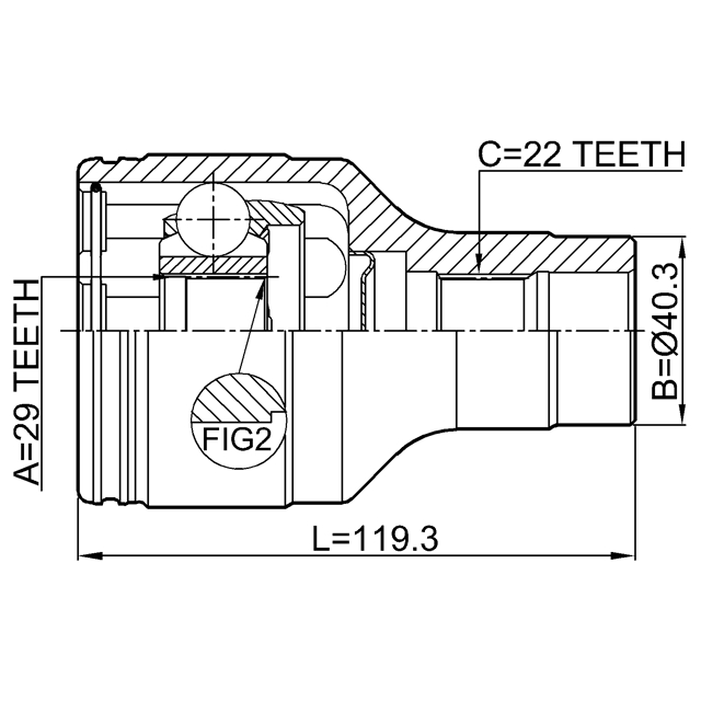 ШРУС внутренний FEBEST 0711-IGN29RH preview 2