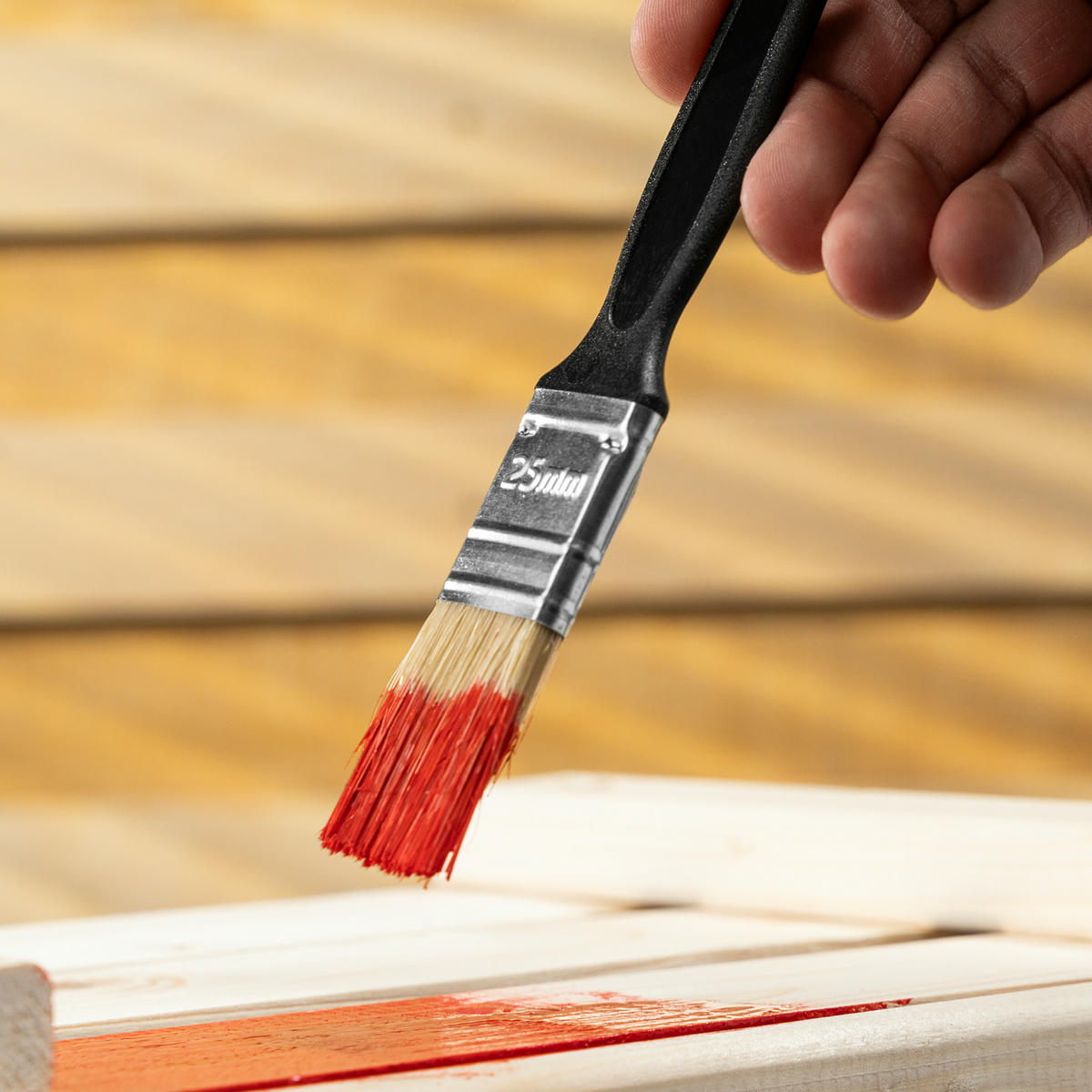 Кисть флейцевая "Стандарт", 25*6, натуральная щетина, пластиковая ручка СИБРТЕХ preview 1