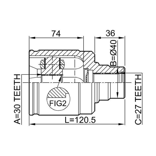 ШРУС внутренний FEBEST 0311-HRVLH preview 2