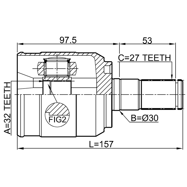 ШРУС ВНУТРЕННИЙ 32X30X27, шт preview 2