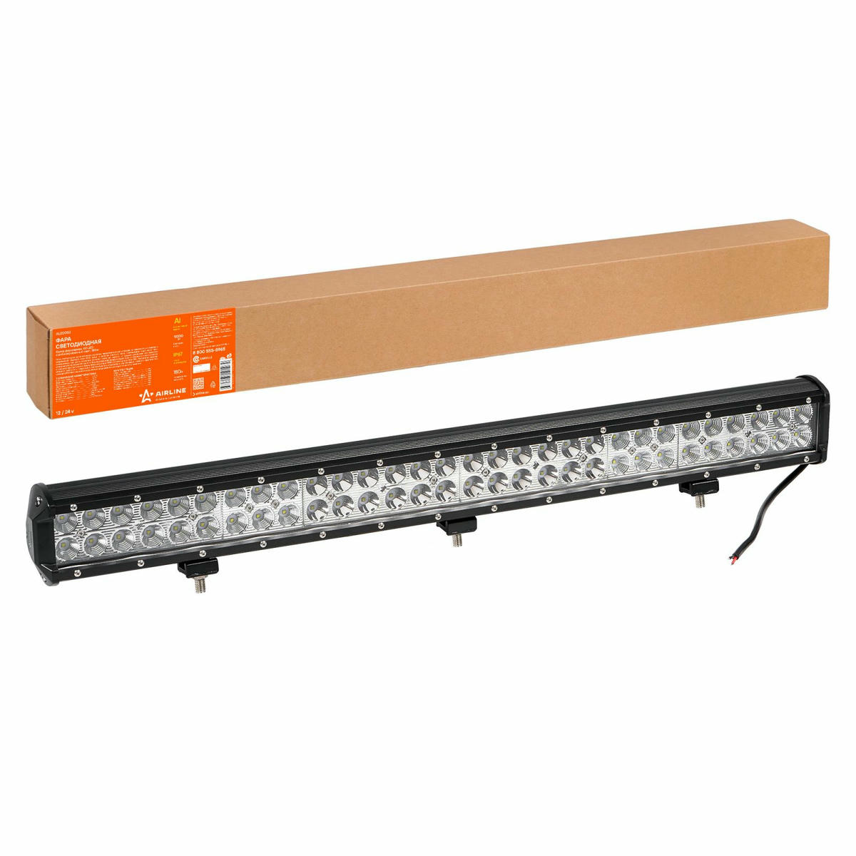 Фара светодиодная (балка) двухрядная, 60LED комбин.свет, 180W (710х78х65) 12/24V (ALED052) preview 1