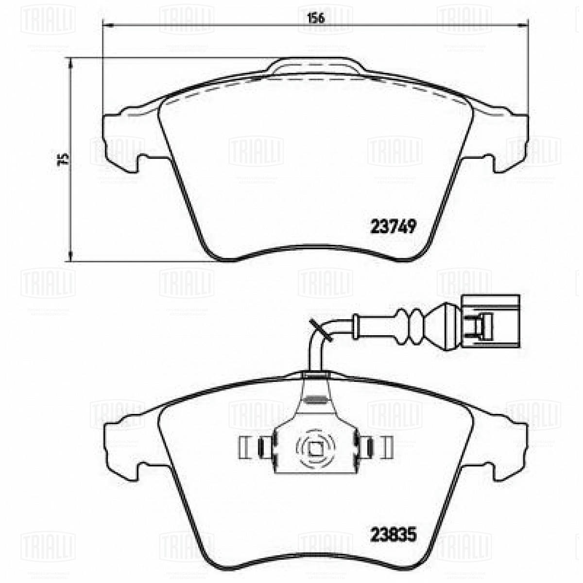 Колодки тормозные передние к-кт TRIALLI PF 4374 preview 3