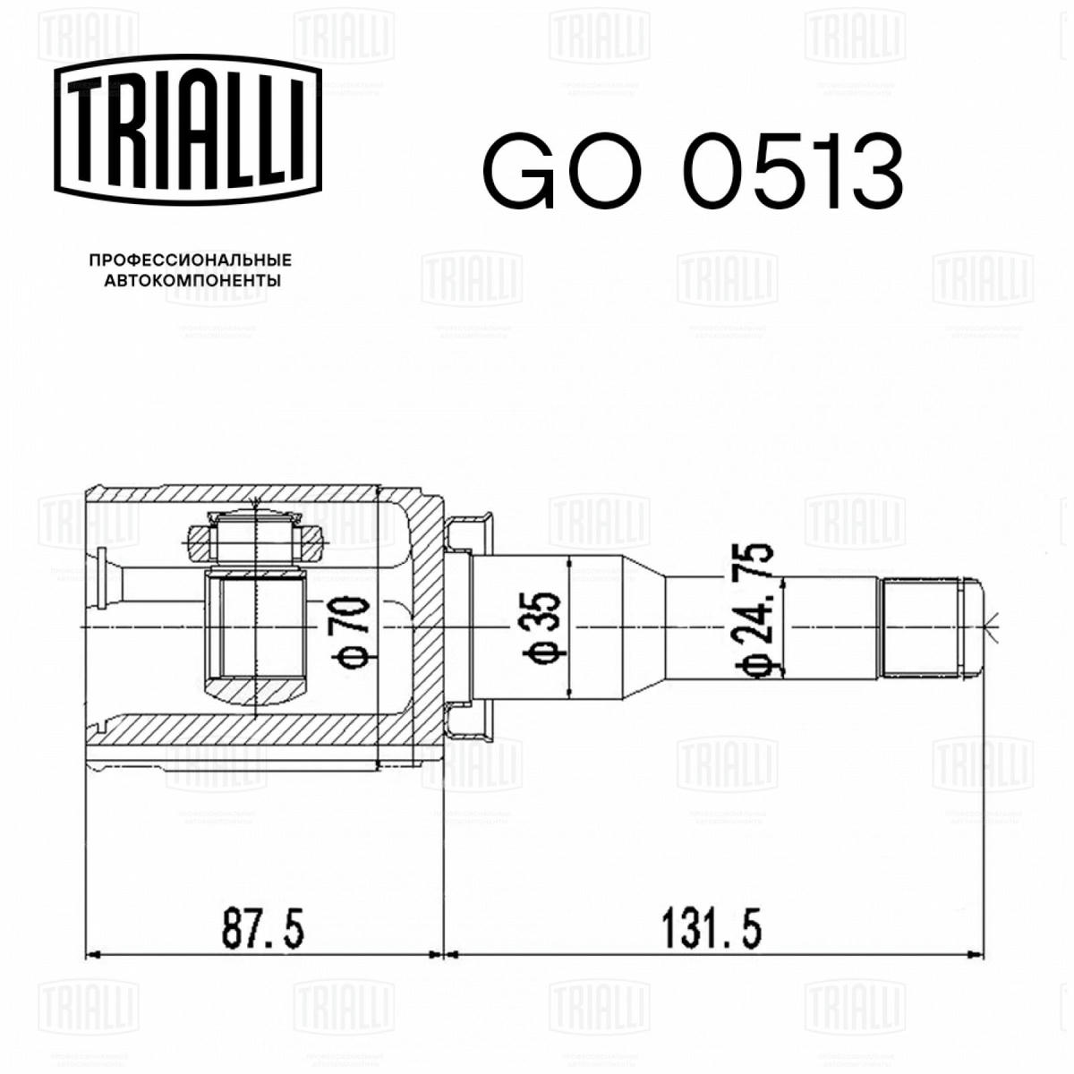 ШРУС внутренний TRIALLI GO 0513 preview 3