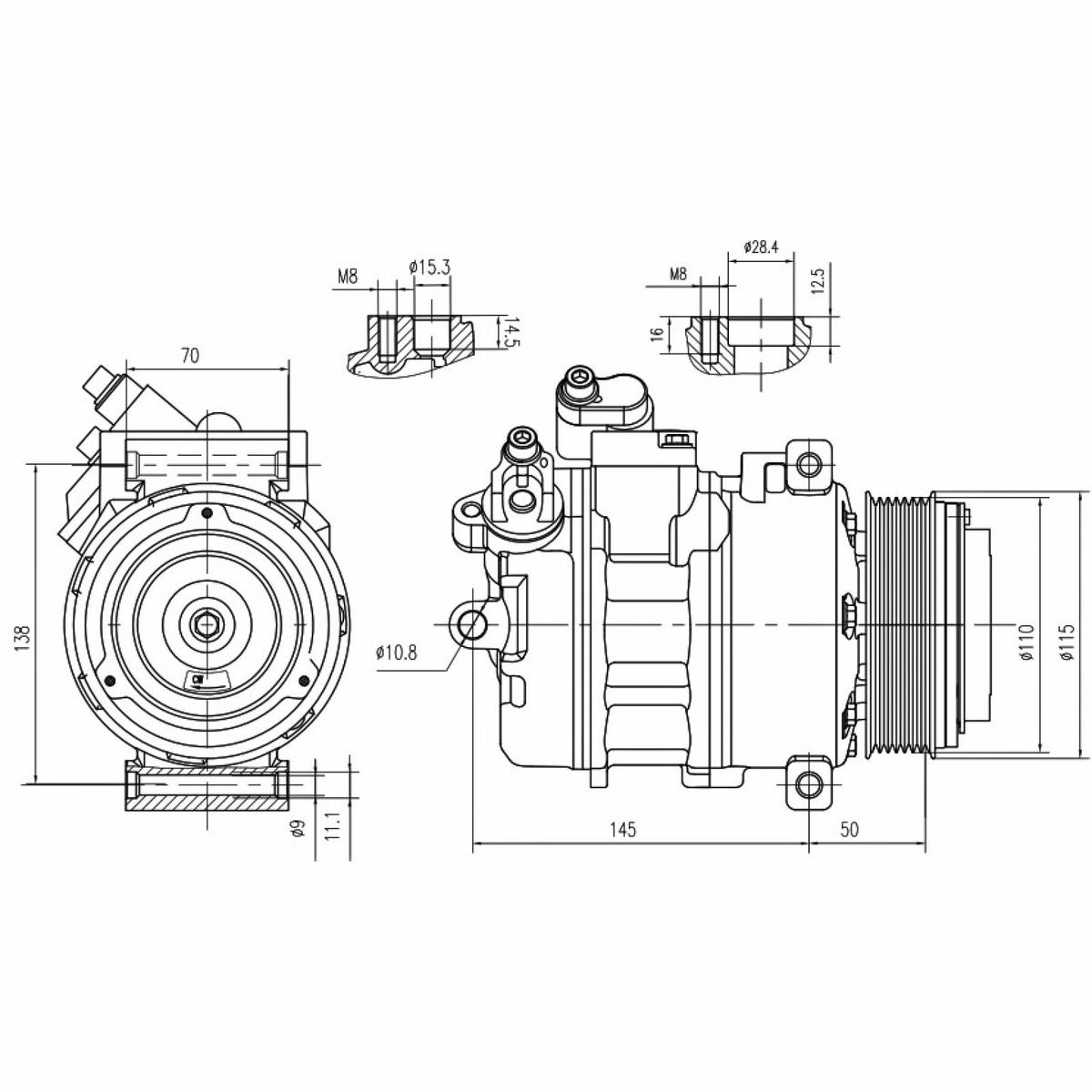 Компрессор кондиц. для а/м BMW X5 (E70) (06-)/5 (F10) (10-) 3.0D (LCAC 2672) preview 3 Компрессор кондиц. для а/м BMW X5 (E70) (06-)/5 (F10) (10-) 3.0D (LCAC 2672) preview 3