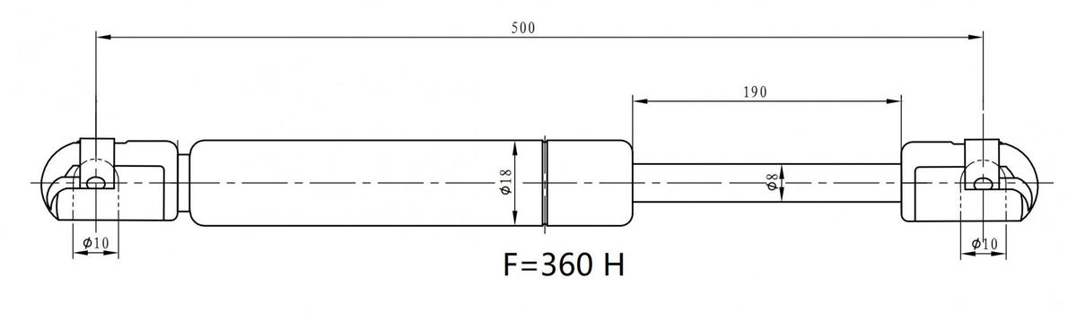 Упор газовый (амортизатор) для а/м Nissan Micra (05-) (крышки багажника) (GS 1410) preview 3