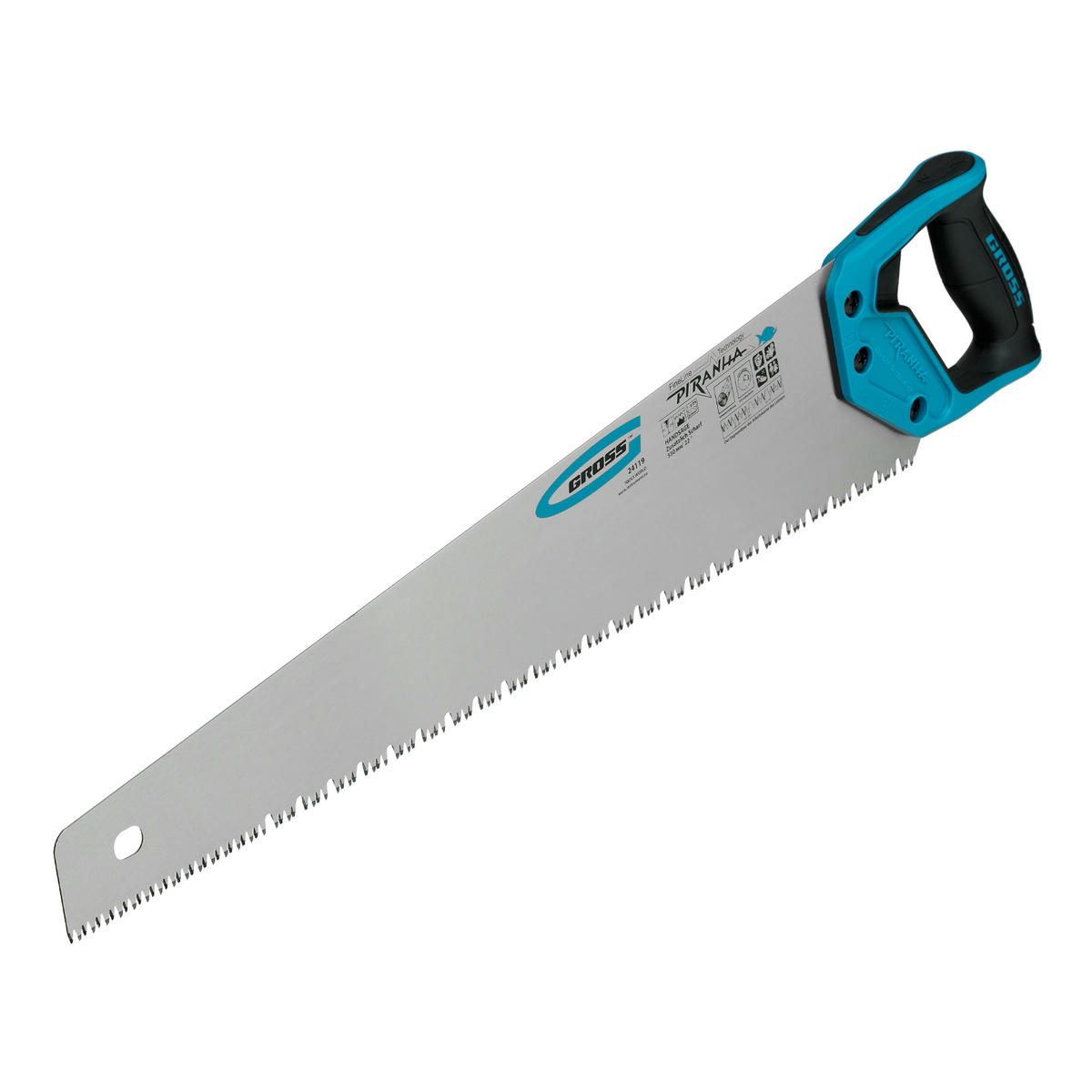 Ножовка по дереву "PIRANHA",550 мм,сегм.строение рабочей кромки,7-8 TPI,зуб-3D,2-х к. рук-ка// GROSS preview 1