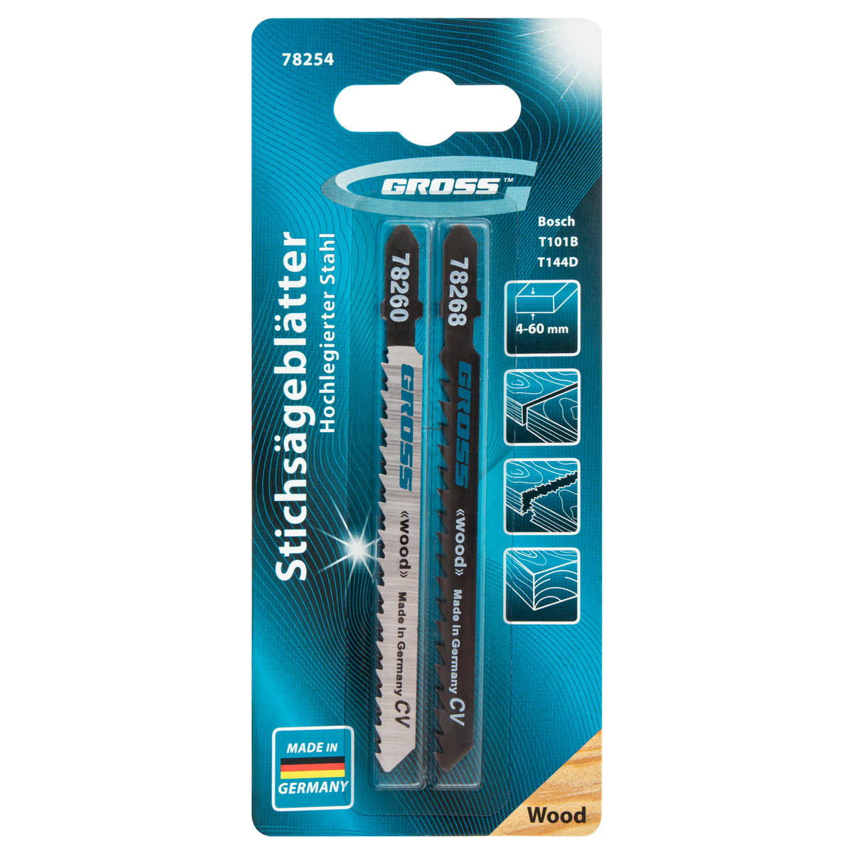 Набор полотен для электролобзика по дереву, 2шт. (T101B+T144D) // GROSS preview 6