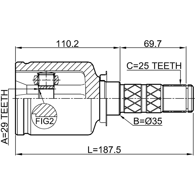 ШРУС внутренний SUBARU FORESTER S11 2002.02-2007.11 0811-G12 preview 2