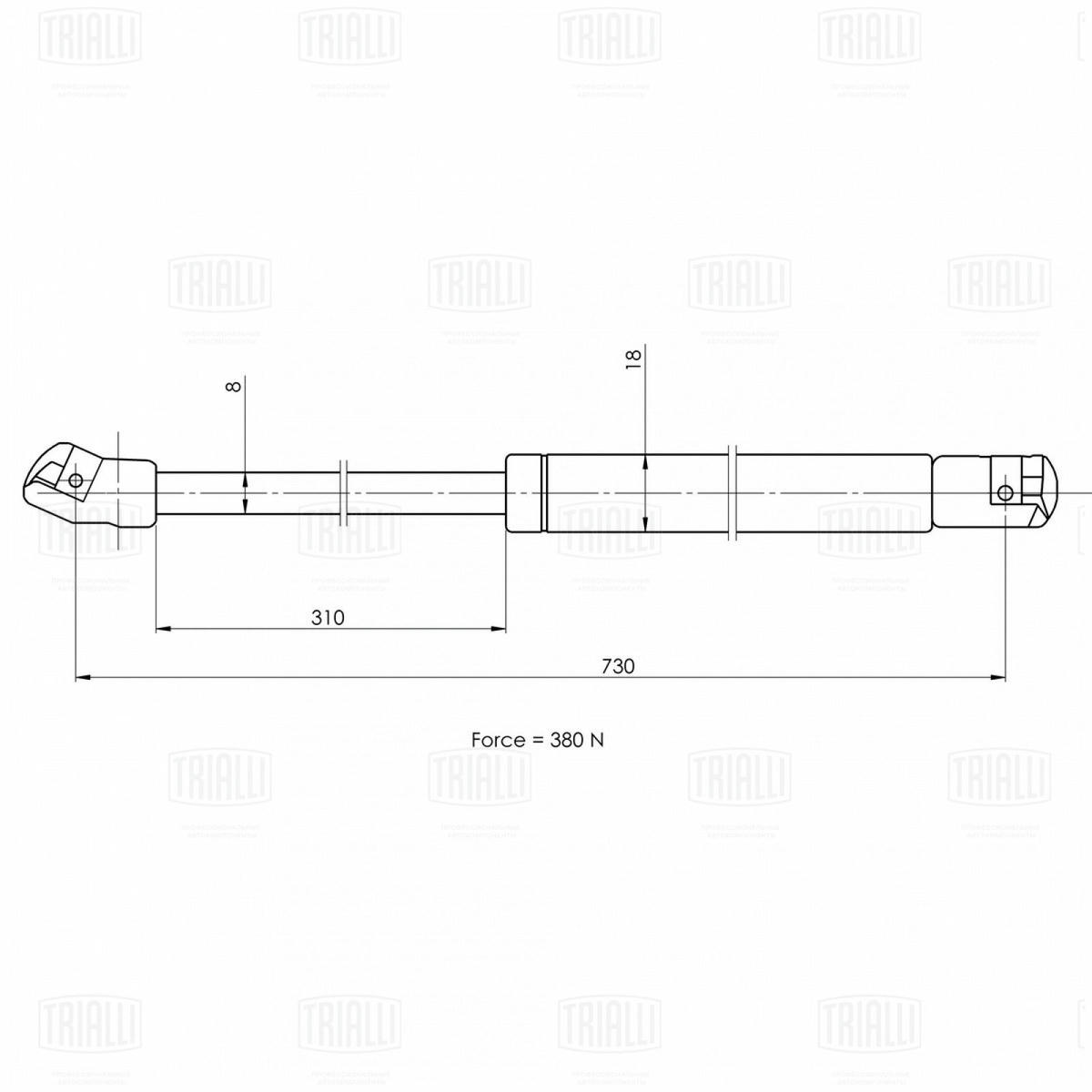 Газовый упор капота TRIALLI GS 1830 preview 2