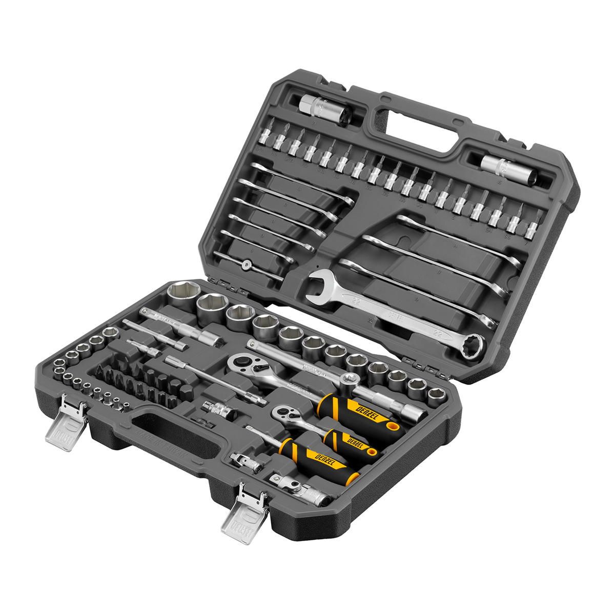 Набор инструмента 82 пред. 1/2", 1/4", CrV, S2 DENZEL preview 1