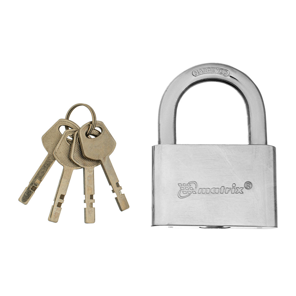 Замок навесной 70мм хромированное покрытие MATRIX preview 1