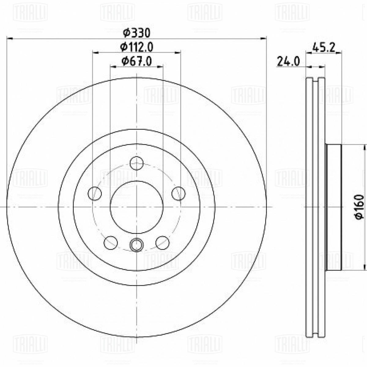 Диск торм. для а/м BMW X1 (F48) (14-)/Mini Countryman (16-) перед. d=330 (окраш.) (DF 190423) preview 3