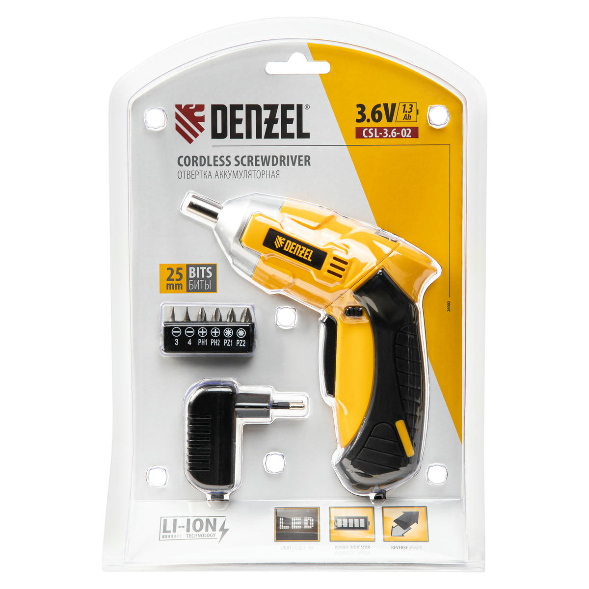 Отвертка аккумуляторная CSL-3,6-02, Li-Ion, 3,6 В, 1,3 Ач (в блистере) Denzel preview 11