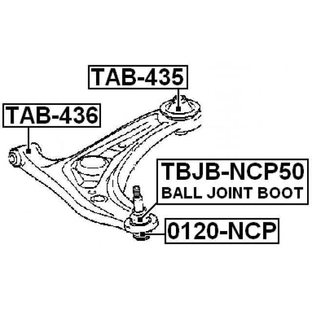 TAB-436_сайлентблок рычага пер.подв.перед.! Toyota BB/Open Deck/ Scion 00-05 preview 2