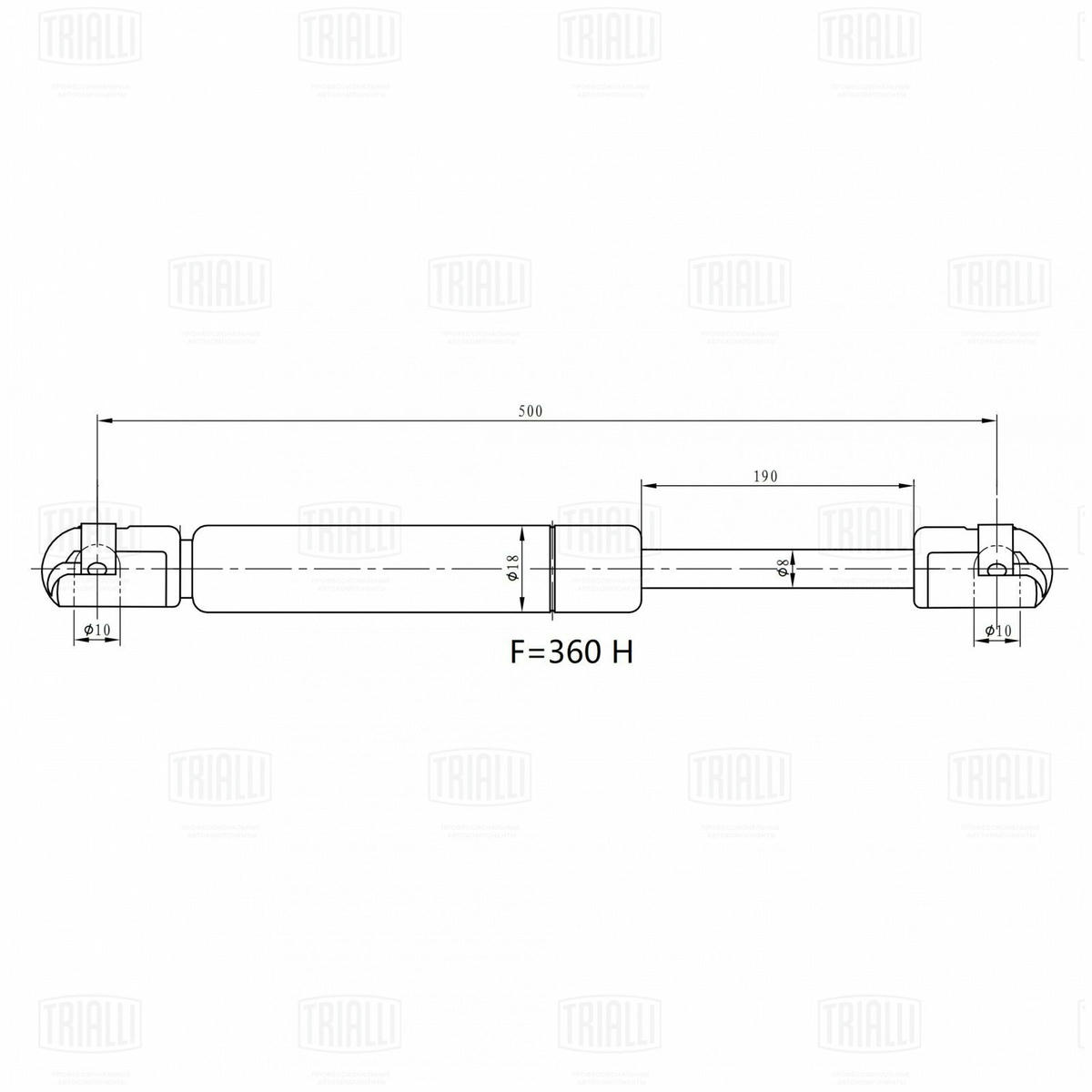Упор газовый (амортизатор) для а/м Nissan Micra (05-) (крышки багажника) (GS 1410) preview 3