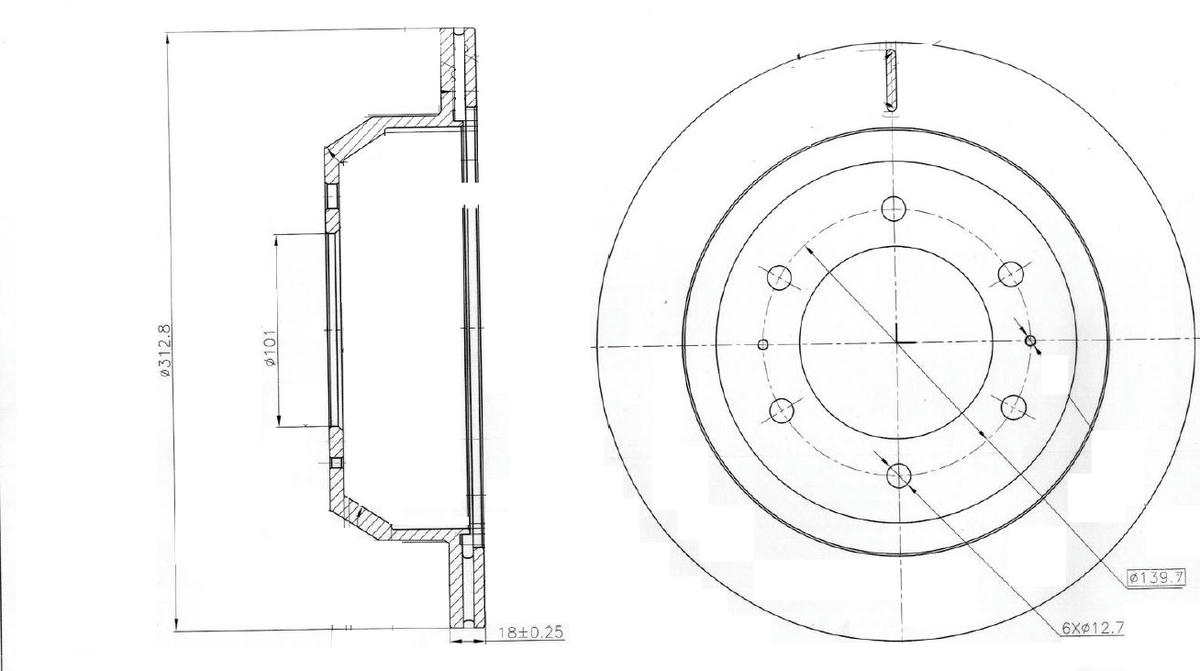 Диск торм. для а/м Great Wall Hover (05-) зад. d=313 (DF 062109) preview 3