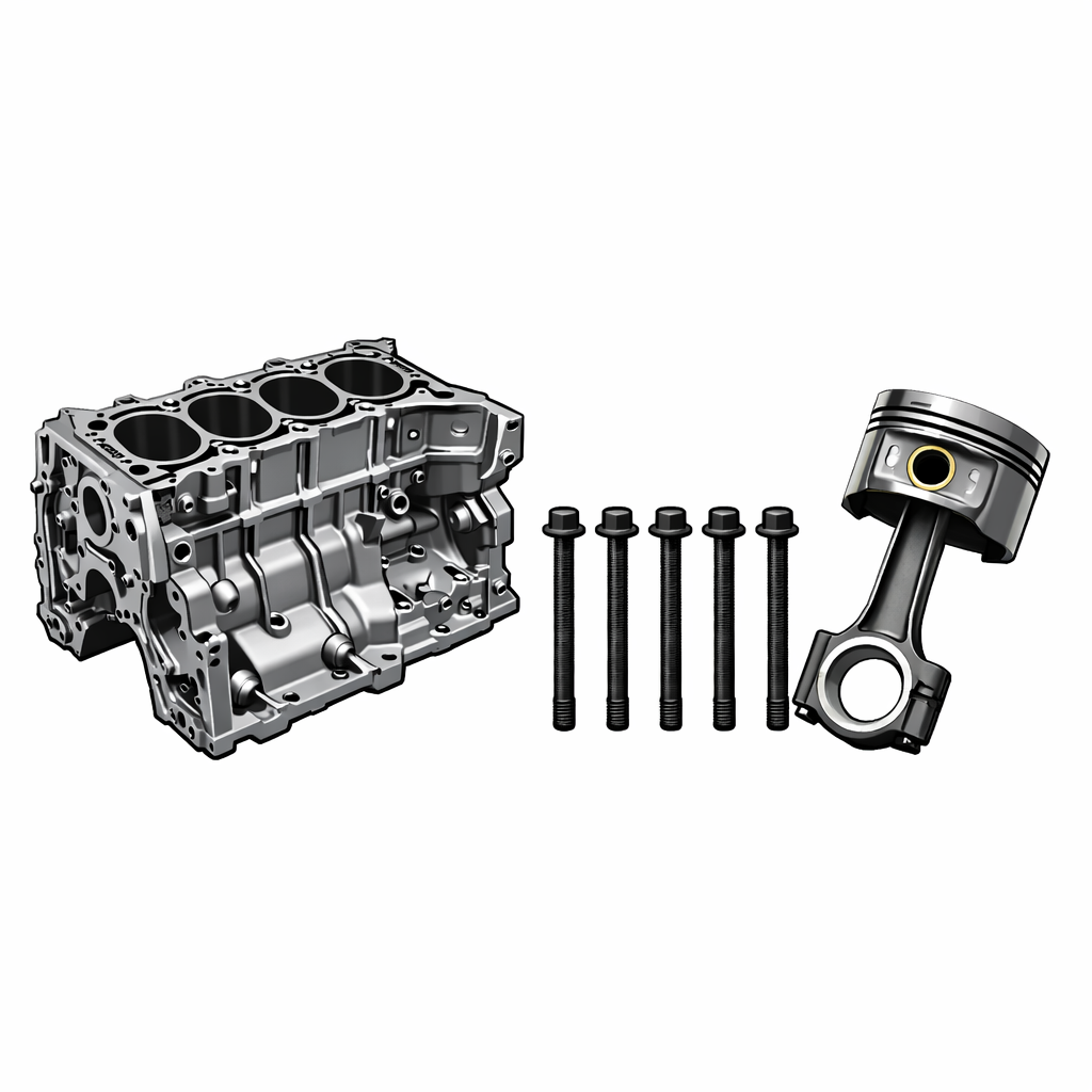 Блок цилиндров, болты ГБЦ, поршни фото