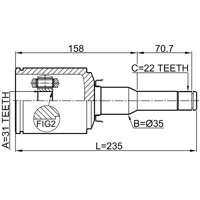ШРУС внутренний FEBEST 1011-J300ATLH preview 2