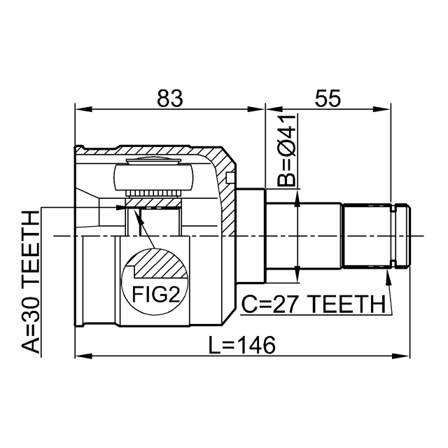 Шрус внутренний 30x41x27 preview 2