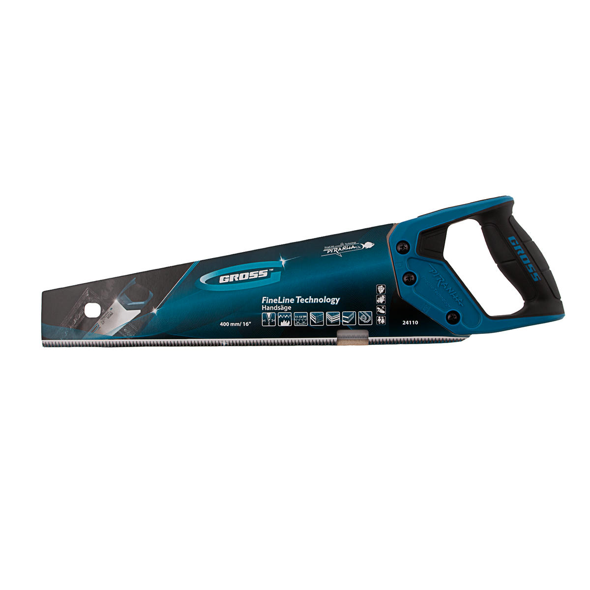 Ножовка по дереву 400мм "PIRANHA" 11-12 TPI, зуб - 3D, каленый зуб, 2-х комп. рук-ка GROSS preview 4