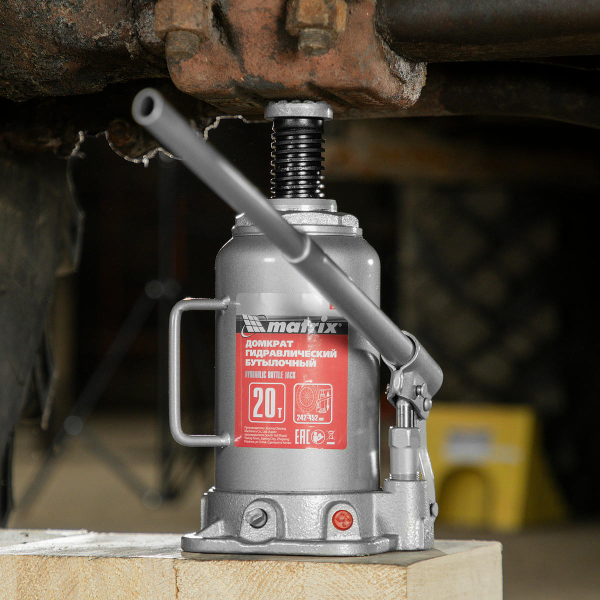 Домкрат гидравлический бутылочный, 20 т, h подъема 242-452 мм MATRIX 50731 preview 15