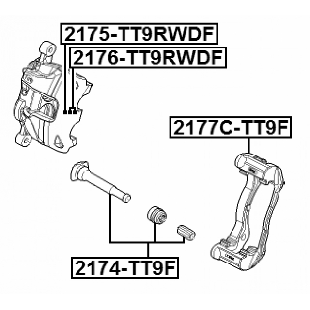 Ремкомплект переднего тормозного суппорта FORD Transit 2006->/VW Amarok 2010-> FEBEST 2175-TT9RWDF preview 2