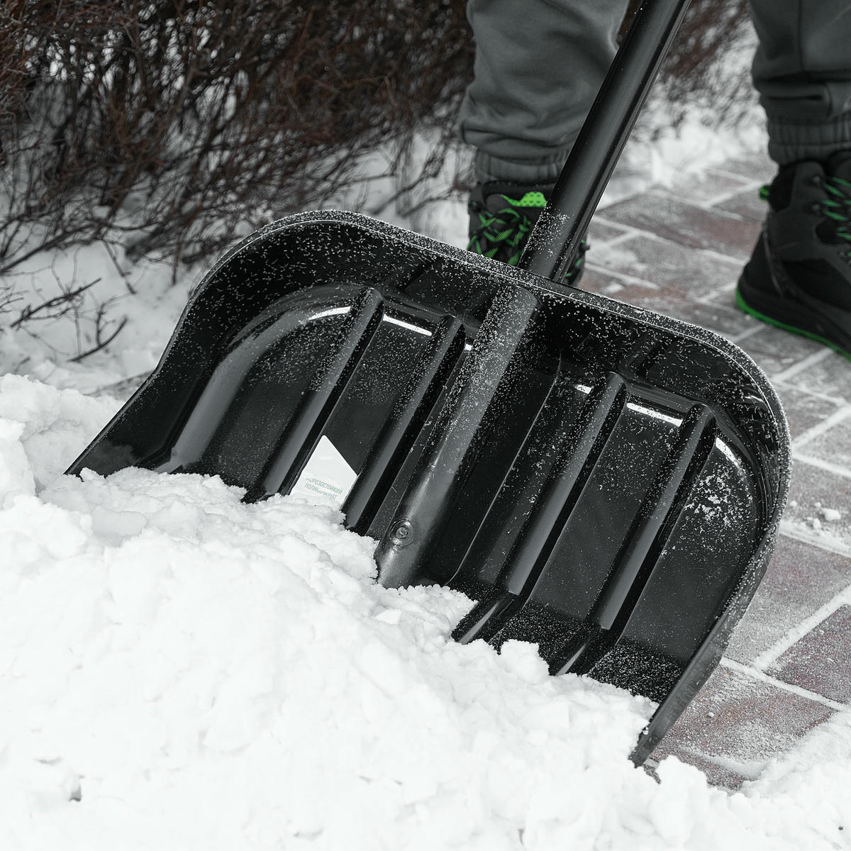 Лопата снеговая пластиковая 460х400х1430мм стальной черенок PALISAD preview 8